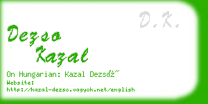 dezso kazal business card